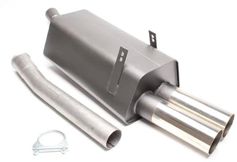Sportendschalldämpfer Sportauspuff Endschalldämpfer Stahl 2x76mm rund scharf mit ABE für 3er E36 320i 323i M50 M52 - Eintragungsfrei - 1034160