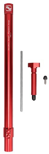 Elprico Bike Derailleur Alignment Tool, Aluminium Alloy Length 400mm High Precision Bike Chain Tool Truing Stand, Portable Easy Operation Derailleur Hanger Alignment Tool for and Bike Repa (Red)