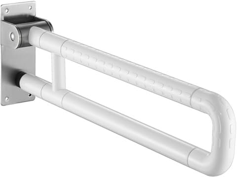 Barra Baño Minusválido, Barra Abatible Baño para Mayores, Agarradera Acero Inoxidable de Seguridad, 60cm Soporta Hasta 300-350 kg