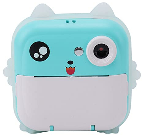 TOPINCN Sofortbildkamera, Selfie-Video-Digitalkamera, Kinder-Digitaldruckkamera, 24 MP, 5 V, 1080 P, 720 P, 2,4-Zoll-Display, USB-Sofortbildkamera für Kinder (Blau Grün)