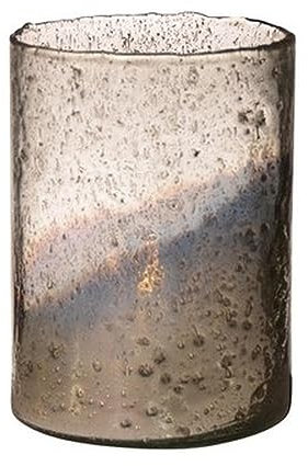INNA-Glas Blumenvase GOLIAT aus Glas, antik-Silber, 20 cm, Ø 15 cm - Design Vase