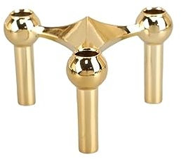 Hauptdekoration, dreieckiger Kerzenhalter, molekularer Kerzenhalter, klassischer Kerzenhalter aus Legierung, Spleiß-Kerzenhalter, Balance-Kerzenhalter (Color : A Gold)