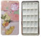 Leere Aquarell-Dose-Palette aus Metall, leerer Farbkasten mit Kunststoffpfannen mit Magnetstreifen auf der Unterseite (Champs Rose mit 20 vollen Pfannen)