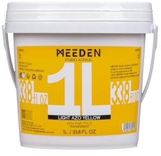 MEEDEN Gelb Acrylfarben 1L: Heavy Body Gloss Acryl Farbe für Leinwand Holz Wand Textile, Groß Acrylic Paint - Wasserfest & Ungiftig & Schnelltrocknend - Helles Azo-Gelb