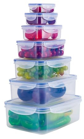 Maturi Food Storage Containers Set of 7 with Airtight Lids, BPA Free, 0.12L-3.8L
