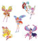Cake Topper Picks con cartoncino sagomato 5pz personaggio a scelta per compleanno ed eventi di ogni genere elementi decorativi decorazioni per dolci (Fatine - Winx)