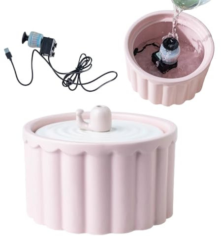 Uozonit Dispensador de Agua para Gatos - Dispensador de Agua de cerámica Kitty con bajo Voltaje 1.5W - Comederos automáticos para Gatos para hospitales de Mascotas, dormitorios, Balcones, Tiendas