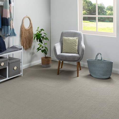 Steffensmeier Sisal Teppichboden Salinas Meterware | Auslegware für Flur, Büro, Diele, Stuhlrolleneignung | Grau, Größe: 200x1000 cm