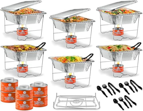 Scaldavivande usa e getta per buffet, set da 6 padelle