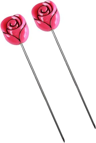 2Pcs Deep Red Cake Teste Needle Probe Stainless Steel Reusable Cake Tester for Baking Detector，Home Bakery for DIY Cake Bread Skewer Muffin Cake Testing Kitchen Stick Baking and Pastry Utensils
