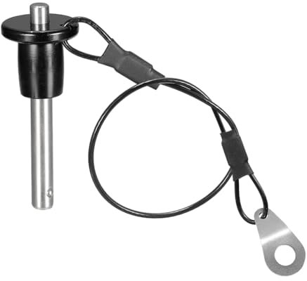 Tsudoku Stainless Steel Quick Release Pin 6mm Diameter Ball Locking Pin with Push Button Lanyard Cable Usable Length 25mm Easy Install Easy to Use