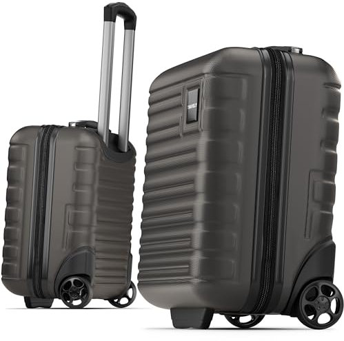 Travely Premium Handgepäck Koffer 40x30x20cm - passend für Ryanair, Lufthansa, Eurowings und co. I 26L Handgepäck Koffer mit sanften Rollen, Reise, Schwarz
