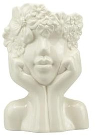 Blumenvase Lady Gesicht aus Porzellan mit Blumendekor Harmony S2554P