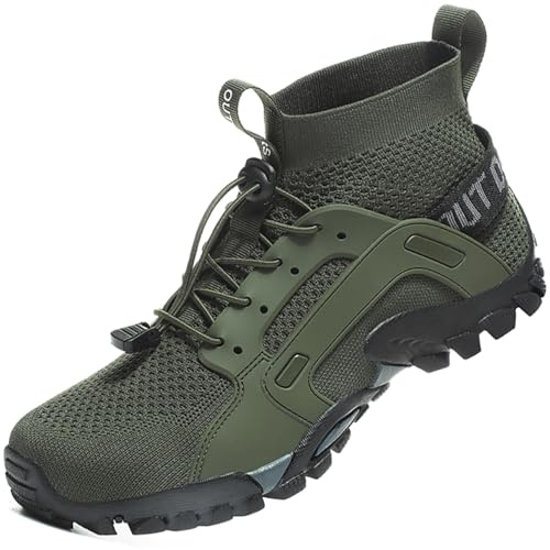 VTASQ Scarpe da Trekking Uomo Scarpe da Trail Running Traspiranti Passeggiate Stivali per Antiscivolo Sportive All'aperto Donna Scarpe da Escursionismo Leggero Tennis Sportiva Verde 42 EU