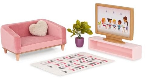 Our Generation OG Lovely Living Room Set - Dollhouse Furniture for 18-inch Dolls – 6 Piece Living Room Playset