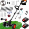 Decespugliatore 2 Batterie con ruote Decespugliatore Elettrico Tagliabordi a batteria 17 diverse lame intercambiabili 1500W estensibile - Kit guanti e Occhiali protezione