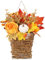 Autumn Flower Basket Door Hanging, Artificial Hanging Plants Outdoors Fake Flowers, Hanging Maple Leaf Basket for Front Door Wall Thanksgiving Harvest Decor