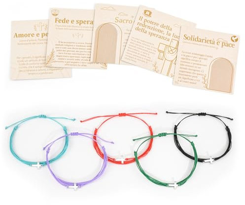 QianSiLi Regalo Amica 5 Pezzi,Bracciale a Croce Intrecciata,Braccialetti Amicizia,Bracciale Personalizzato per Friends,Compagni di Classe,Fratelli,Sorelle,Colleghi,Regalo Laurea,Bomboniere per Feste