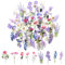 120 Transparente Scrapbooking Aufkleber, PET Blumen Aufkleber Pflanzen Sticker, Flower Stickers, Blumenaufkleber für Scrapbook Fotoalbum Sammelalbum Laptops Handwerk(Reinheit)