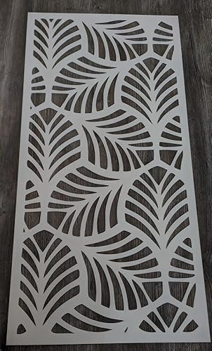 Wooden mesh Decorative Panel, Wall partition, Radiator Cover Grille, Cut-Outs, Kitchen Furniture, Laser Cut in 3mm Thick MDF (Size 1200mm x 610mm) Leaf L2 Pattern. Made in The UK. (Primed White)