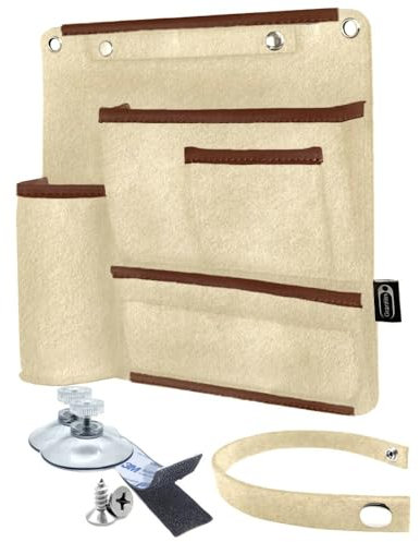 GranHin Wandnachtkästchen - Organizer für Camper, Wohnmobil und Wohnwagen mit verschiedenen Montageoptionen (Größe M/Farbe beige)