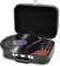 Voksun Plattenspieler, VOKSUN Bluetooth Schallplattenspieler Turntable mit Lautsprecher, Riemenantrieb 33/45/78 U/min, Koffer, Vinyl-zu-MP3-Funktion/USB/Aux-In/RCA, Schwarz