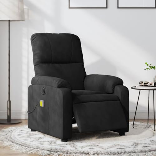 Homgoday Massagesessel, elektrisch, schwarz, Mikrofaser, Massagesessel, Relaxsessel, Massagesessel, Massagesessel für den ganzen Körper