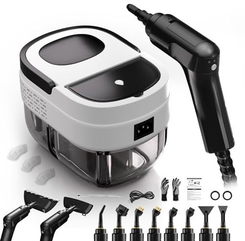 Pulitore a Vapore, Vaporettore 2500w per Pulizia, Vaporetto Pulitore Vapore Casa, Steam Cleaner, Maniglia Regolabile in 3 Livelli, Pulizia a Vapore Portatile per Finestre, Cucina, Pavimenti, Auto