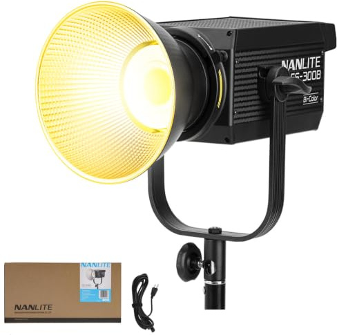 NANLITE FS-300B 300W Bi-Color LED Spotlight 2700K-6500K Adjustable CRI 96,App Control,Led Video Light Bowens Mount for Photography/Videography/YouTube/TikTok Content Creation & Live Streaming