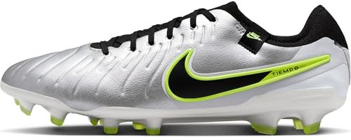 Nike Herren Tiempo Legend 10 Pro normalen Rasen Fußballschuh, Metallic Silver/Black-Volt, 46 EU