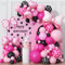 Hot Pink and Black Balloons Arch Pastel Pink Mouse Balloons Garland with Bow Heart Foil Balloon Birthday Party Decorations White Dot Latex Balloon Baby Bridal Shower Supplies