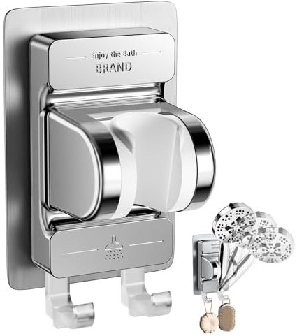 NEUTYPECHIC Halterung für Duschkopf, Saugnapf, 120 °, verstellbar, Duschhalterung ohne Bohren, superstarke Klebekraft, Saugnapf, wasserbeständig, Halterung für Duschkopf