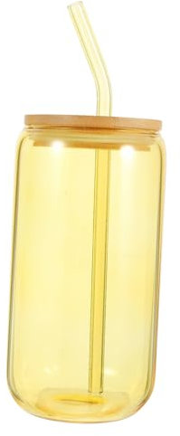 Cabilock Vaso De Vidrio Multifuncional Con Tapa De Madera 500ml Taza Para Frío y Caliente