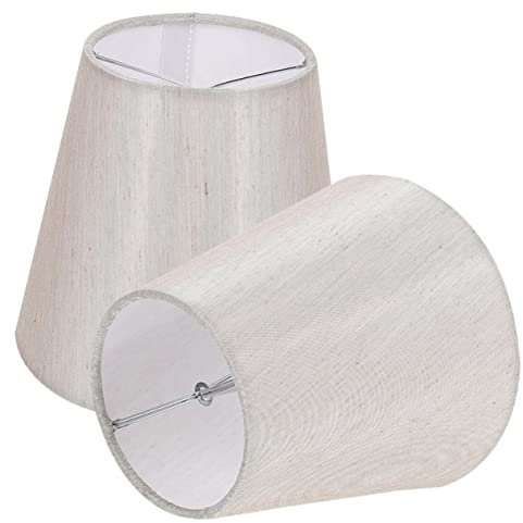 QUMIIRITY 2St Clipbirnen-Lampenschirm Schreibtisch Befestigung Büro Teller Decke lichtschutz schlafzimmer beleuchtung tischläuchten Ersatzlampenschirm Lampenschirm aus Stoff Eisen Light Grey