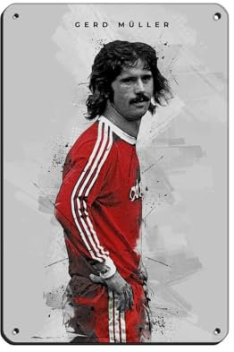 ocvdfss Gerd Muller Blechschild, Vintage, Metall, Pub, Club, Café, Bar, Zuhause, Wandkunst, Dekoration, Poster, Retro, 20 x 30 cm