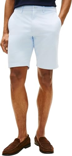 Tommy Hilfiger Herren Chino Shorts Denton Twill aus Baumwolle mit Stretch, Blau (Breezy Blue), 32W