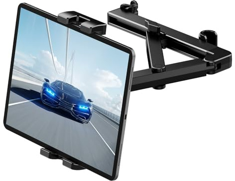 Romon Porta Tablet da Auto Poggiatesta, Pieghevole & Estensibile 360° Rotazione Supporto Tablet Auto Supporti Poggiatesta Compatibile Struttura Triangolo Stabilizzante Tutti i Dispositivi da 4.7-12.9