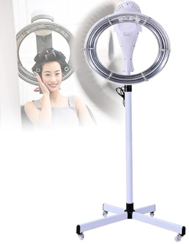 TYH Sèche-Cheveux sur Pied 950 W pour Salon de Coiffure, Chauffage Efficace à 360°, Hauteur réglable, minuterie de 60 Minutes, avec Base roulante, pour Salon et Maison