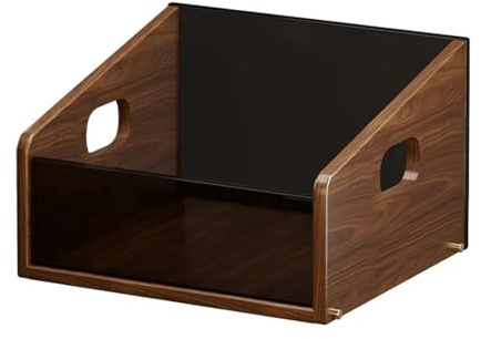 perfk Scatola portaoggetti per dischi, espositore moderno salvaspazio, contenitore decorativo da tavolo, scatola aperta per articoli vari per la casa, Grande