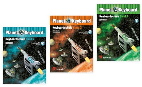 Starter-Set: Planet Keyboard – Keyboard World Band 2, Band 3 und Band 4 — v. M. Merkies & W. Aukema — De Haske — mit Soundman-Notenheft sowie 2 Pianobleistiften