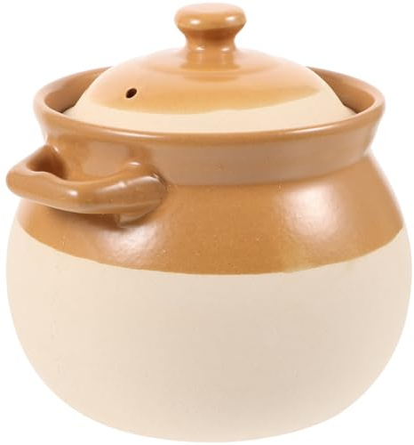 DOITOOL Marmite En Céramique 2l Pour Cuisson Et Mijotage, Casserole Traditionnelle En Terre Cuite, Compatible Feu Gaz, Ustensile Cuisine Maison, Soupes Et Braisés, Usage Familial