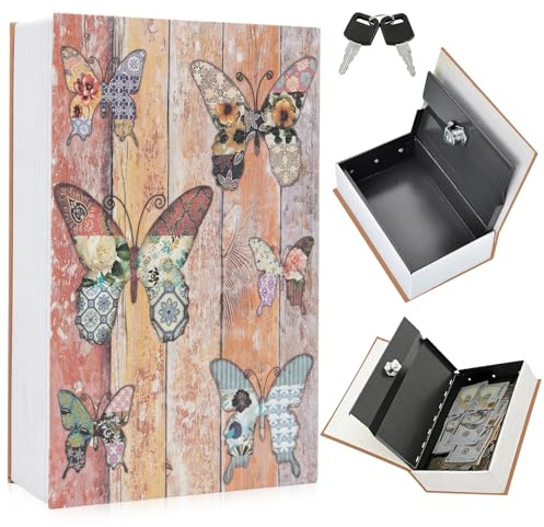 Euablfo Cassaforte per libri con serratura a combinazione, 18 x 11,5 x 5,5 cm, cassaforte per libri, cassaforte per gioielli, documenti, oggetti di valore