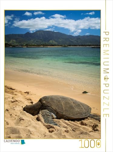 CALVENDO Puzzle Hawaiian Green Sea Turtle - Oahu | 1000 Teile Lege-Größe 48 x 64 cm Foto-Puzzle für glückliche Stunden