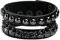 MILAKOO Hip Hop-Legierung Rivet Bullet Chain Lederarmband Bangle Two Set, 7-8inches