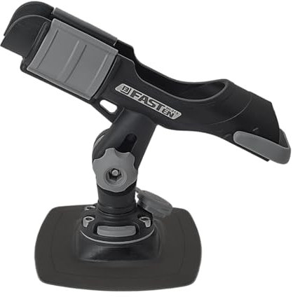 FASTEN Set Rutenhalter + Halterung [PVC Basis] (140x140mm) für Schlauchboote, Farbe:schwarz