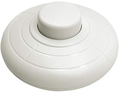 FUJIE 1 Pcs Interrupteur à pied rond Blanc Interrupteur à commande au pied pour Lampadaire Et Lampe De Table