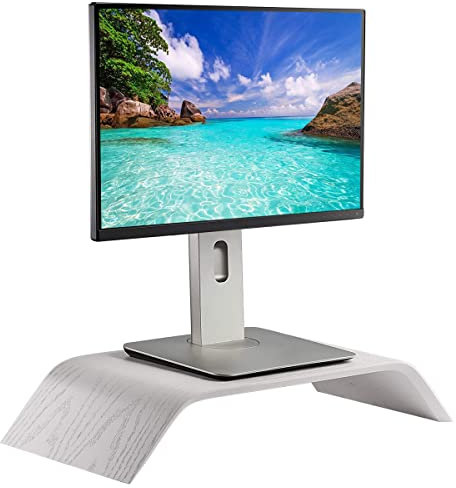 Samdi Wooden Computer Monitor Stand, Desktop Accessories, Laptop Stand, Notebook Stand, for MacBook Stand (Oak Wood White)