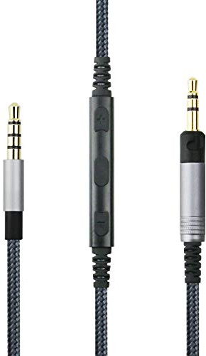 ABLET Ersatzkabel kompatibel mit Sennheiser HD6 MIX, HD7, HD8 DJ-Kopfhörern, Fernbedienung und Mikrofon, kompatibel mit iPhone