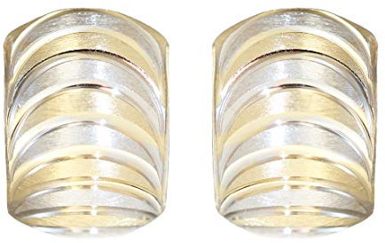 Breite Klappcreolen Gold 585 bicolor Ohrringe breite Halbcreolen Gold 14kt Hobra-Gold