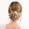 IYOU Hochzeit Kristall Haarnadeln Grün Strass Braut Kopfbedeckungen Blatt Abschlussball Haarschmuck zum Frauen und Mädchen (2 Stück)(Gold)